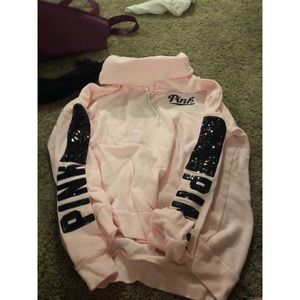 Pink cowl neck hoodie